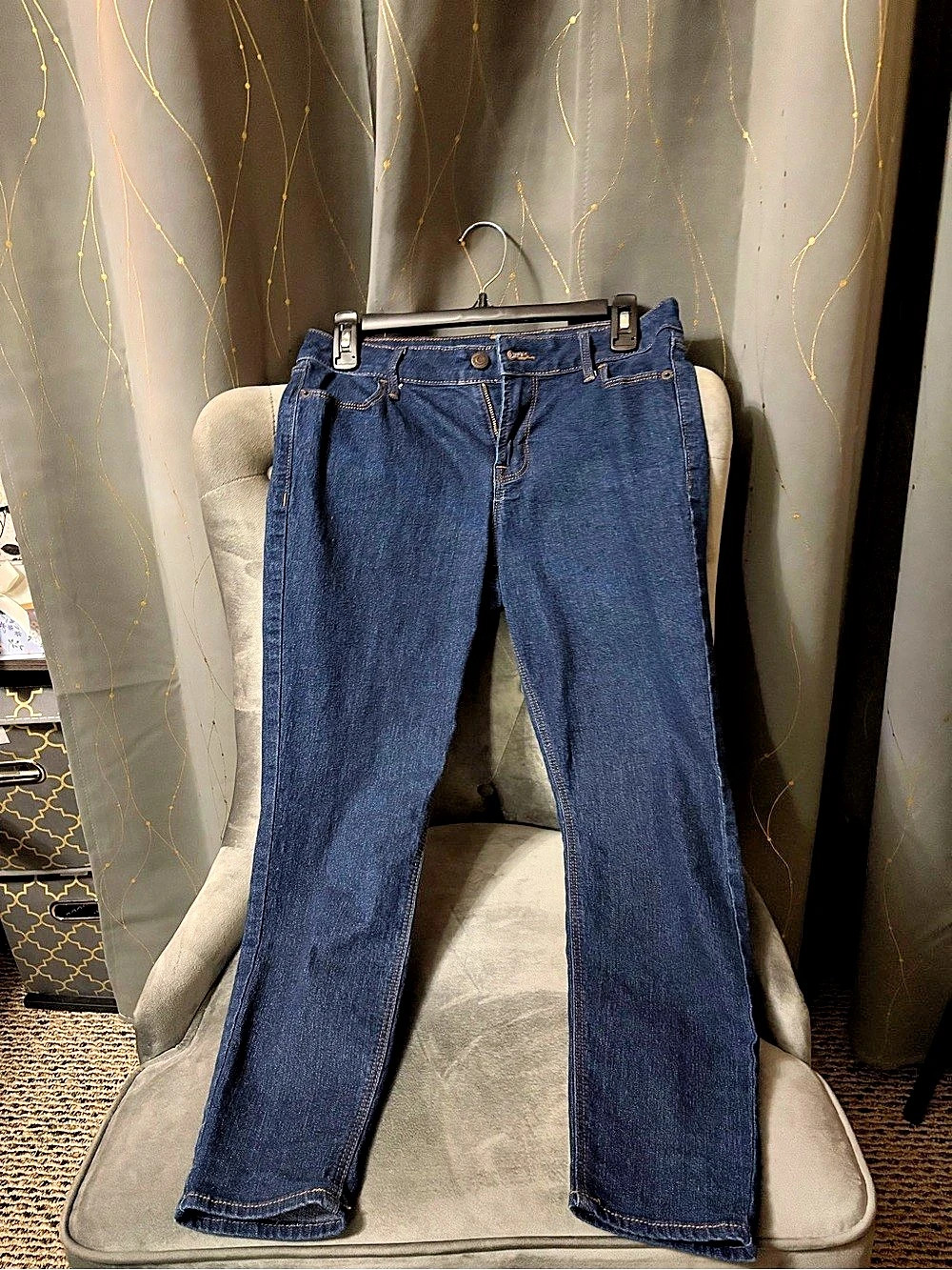 Old Navy Super Skinny Ankle Mid-Rise Blue Jeans